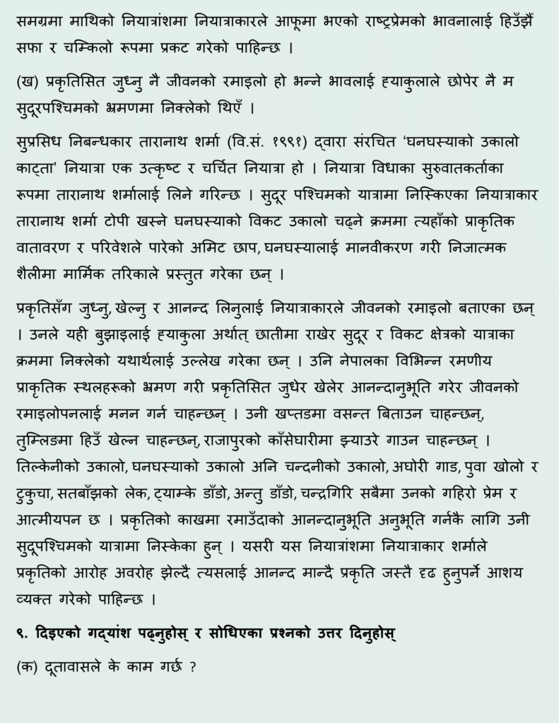 Ghanghasyako Ukalo Katda Nepali Chapter 3 Class 12: Exercise, Summary and PDF